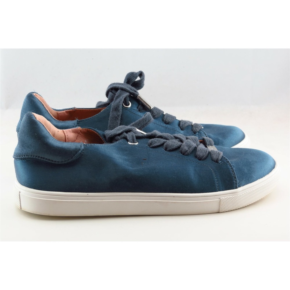 Topshop Lace Up Fashion Sneakers Blue Fabric Women Shoes 4‎ M - Picture 3 of 7